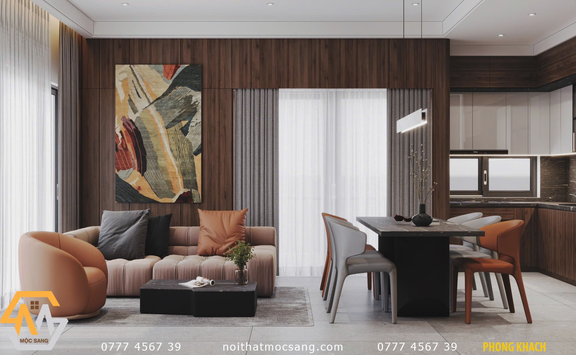 Xu hướng nội thất 2026: Sống xanh, thông minh và “may đo” cho gia chủ Việt 1 thiet-ke-noi-that-nha-pho-2026-phong-khach-bep-lien-thong